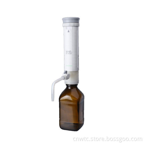 Adjustable Liquid Dispenser with Laboratory Bottle Top Screwcap Fitting for 2-10ml Volume